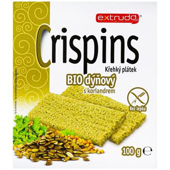 Хлібці Extrudo Crispins органічні з гарбузом коріандром та часником 100г - купить, цены на Auchan - фото 2