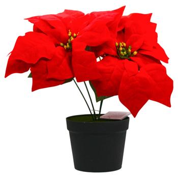Tarrington House Poinsettia in Pot Artificial Flower 28cm - buy, prices for - photo 3
