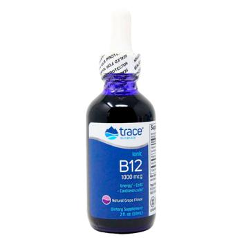 Жидкий витамин B12 Liquid Ionic B12 - 1,000 mcg per serving, Trace Minarals, 59 мл