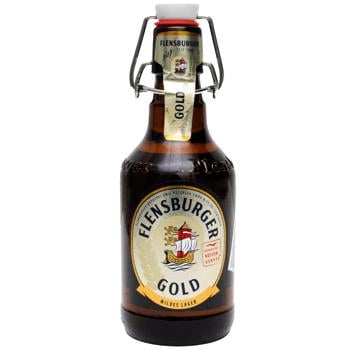 Flensburger Gold Mild Lager Beer 4.8% 0.33l - buy, prices for METRO - photo 1