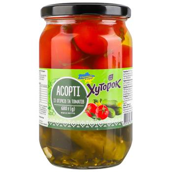 Khutorok Cucumbers and Tomatoes Assorted Vegetables 720ml 680g - buy, prices for Epicentr FOOD - photo 2