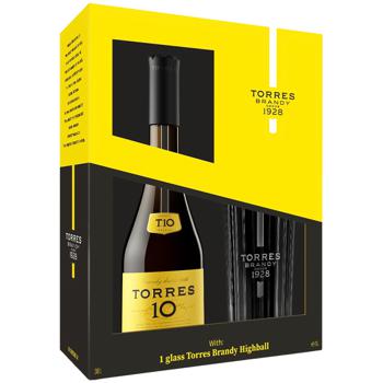 БРЕНДІ TORRES 10 0,7Л+1СТ - купити, ціни на Auchan - фото 1