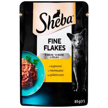 Корм вологий Sheba Fine Flakes з куркою для котів 85г - купити, ціни на MasterZoo - фото 1