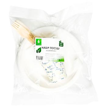 Набор посуды одноразовой Sweet Home Компашка 6 комплектов