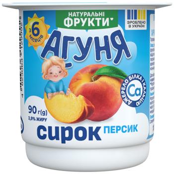 Творожок Агуня персик 3,9% 90г - купить, цены на КОСМОС - фото 1