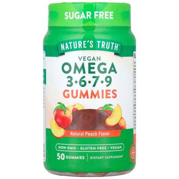 Омега 3-6-7-9, Vegan Omega 3-6-7-9 Gummies, Nature's Truth, веган, смак персика, 50 жувальних цукерок - купити, ціни на Біотус - фото 1