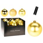 Gold Plastic Christmas Tree Ball 14cm in assortment