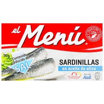 Сардины El Menu средиземноморские в оливковом масле с пониженным содержанием соли 90г - купить, цены на WINETIME - фото 2