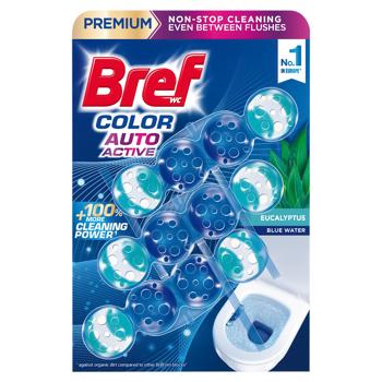 Блок для унитаза Bref Color Aktiv Эвкалипт 3х50г - купить, цены на Идеал - фото 1