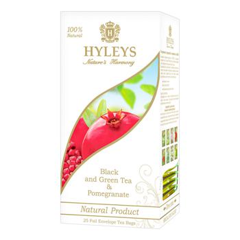 Чай чорний та зелений Hyleys Гранат 1,5г*25шт - купити, ціни на ULTRAMARKET - фото 1