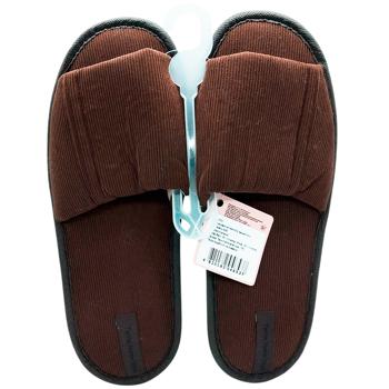 Тапочки мужские Twins 11514 HS-VL вельвет коричневый р.42/43 - купить, цены на Идеал - фото 1