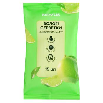 Салфетки влажные Novus с ароматом лайма 15шт - купить, цены на MasterZoo - фото 1