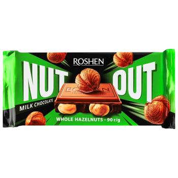 Шоколад молочный Roshen Nut с целым фундуком 90г - купить, цены на NOVUS - фото 1
