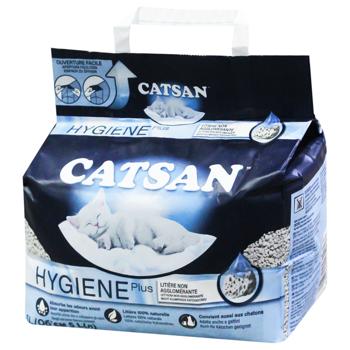 Наполнитель гигиенический Catsan Hygiene Plus для кошек минеральный 5л 2,6кг