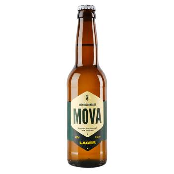 Пиво Mova Lager світле нефільтроване 4,6% 0,33л - купити, ціни на Grono - фото 1