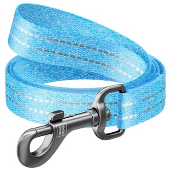 Поводок Waudog Re-cotton хлопковый светоотражающий 3м/15мм голубой - купить, цены на MasterZoo - фото 1
