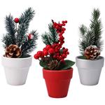 New Year's Composition in Pot Decoration 7x16cm in assortment