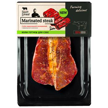 Стейк говяжий Skott Smeat маринованный охлажденный ~420г