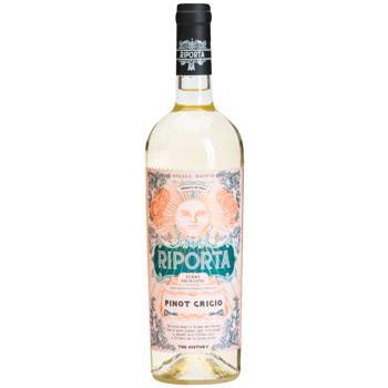 Вино Riporta Pinot Grigio біле сухе 12% 0,75л - купити, ціни на WINETIME - фото 1