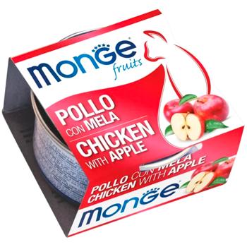Корм вологий Monge Fruits з куркою та яблуком для котів 80г - купити, ціни на MasterZoo - фото 1