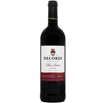 Вино Decordi Vino Rosso червоне сухе 10,5% 0,75л