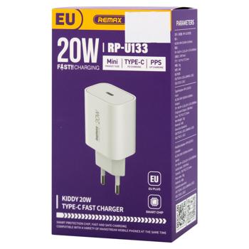 Remax White Charger RP-U133 20W Type-C - buy, prices for ULTRAMARKET - photo 1