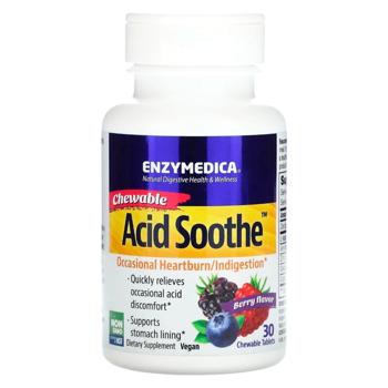 Снижение кислотности желудка Enzymedica Acid Soothe со вкусом ягод 30 жевательных таблеток - купить, цены на Biotus - фото 2