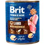 Корм вологий Brit Premium з ягням та гречкою для собак з чутливим травленням 800г