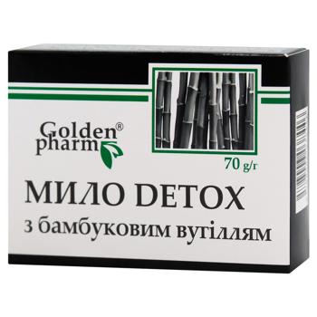 Мыло твердое Golden Pharm Detox с бамбуковым углем 70г - купить, цены на - фото 1