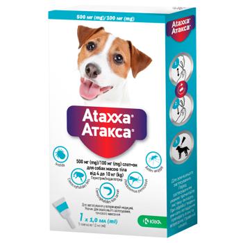 KRKA Ataxxa Drops on the Withers for Dogs from 4 to 10kg Against External Parasites 1 pipette - buy, prices for MasterZoo - photo 1