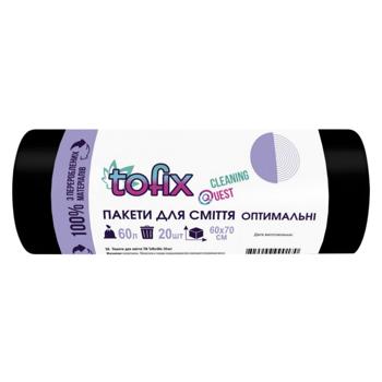 Пакеты мусорные Тофикс 20шт 60000мл Украина - купить, цены на Идеал - фото 1
