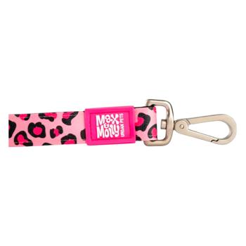 Max Molly Short Leash Рожевий леопард повідець для собак 1,2 м х 2,5 см - різнокольоровий - купить, цены на MasterZoo - фото 3