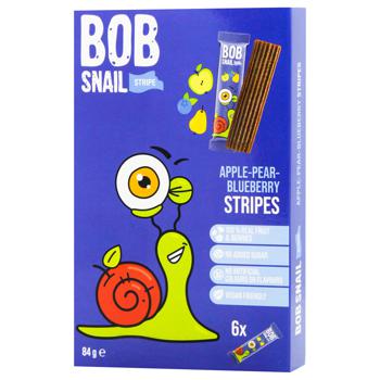 Цукерки Bob Snail яблучно-грушево-чорничний страйп 84г - купити, ціни на Auchan - фото 2