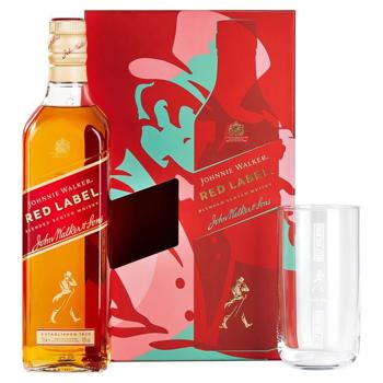 Віскі Johnnie Walker Red Label подарунковий набір 40% 0,7л