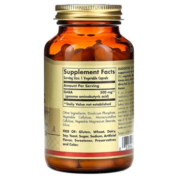 Solgar Gamma-Aminobutyric Acid 500mg 30 capsules - buy, prices for Biotus - photo 2