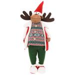 Bona Di Deer in Vest Christmas Soft Toy 60cm Red with Green