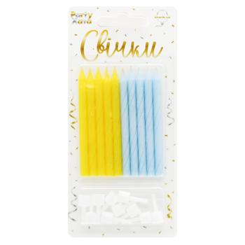 Party Khata Cake Candles 7cm 10pcs Light Blue and Yellow - buy, prices for NOVUS - photo 1