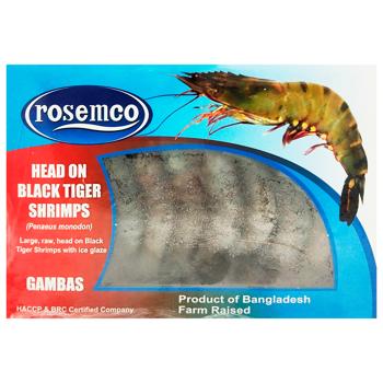 Rosemco Black Tiger Shrimps with Head 16/20 800g - buy, prices for - photo 2