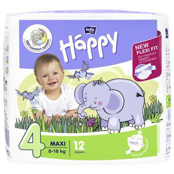 Підгузки Bella Baby Happy 4 maxi 8-18кг 12шт - купити, ціни на Таврія В - фото 1