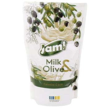 Крем-мило Jam! Milk&Olive з гліцерином 300мл - купити, ціни на Чудо Маркет - фото 1