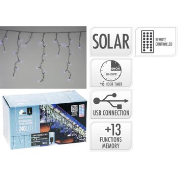 Koopman Solar-Powered Electric Garland 240 LED 6m 15x300x780cm Cool White - buy, prices for - photo 2
