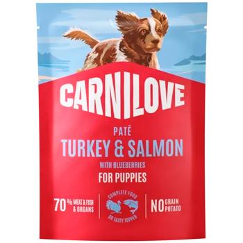 Корм вологий Carnilove Pate з індичкою, лососем та лохиною для цуценят 300г - купити, ціни на MasterZoo - фото 1