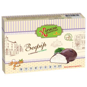 Зефір Корисна Кондитерська в шоколаді зі стевією 180г - купити, ціни на NOVUS - фото 1
