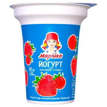 Йогурт Марійка Полуниця-суниця 4% 260г