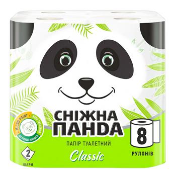 Туалетная бумага Снежная Панда Classic 2-слойная 8шт - купить, цены на Auchan - фото 1