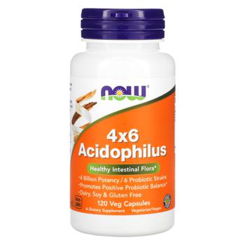 Пробиотик Now Foods 4x6 Acidophilus 4 млрд КОЕ 120 капсул - купить, цены на Biotus - фото 1