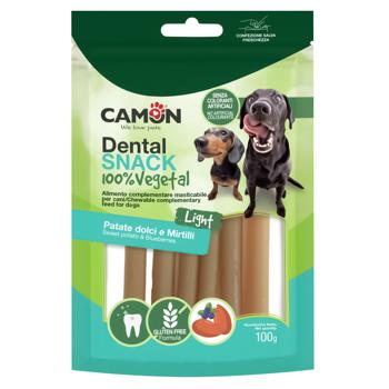 Ласощі Camon Dental Vegetal Батат та чорниця для собак 100г