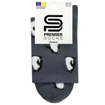 Шкарпетки жіночі Premier Socks махра сірі розмір 23-25