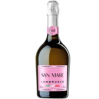 Вино игристое San Mare Lambrusco dell`Emilia Bianco белое полусладкое 8% 0,75л - купить, цены на Cупермаркет "Харьков" - фото 1