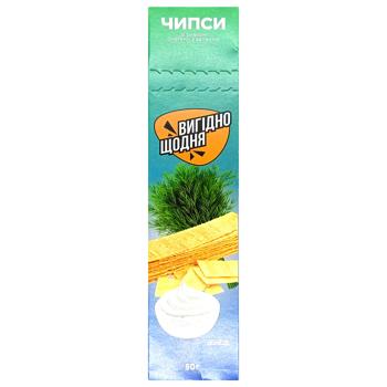 Чипсы Вигiдно щодня со вкусом сметаны с зеленью 50г - купить, цены на Чудо Маркет - фото 3